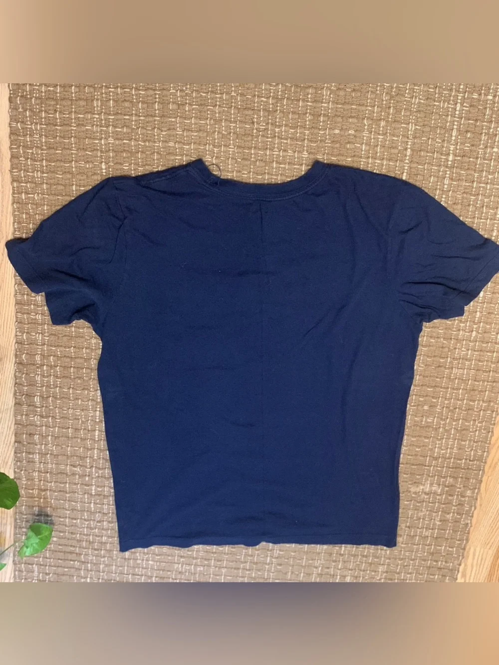 Nike Men's Navy Blue Short Sleeve Tee with Light Blue Logo